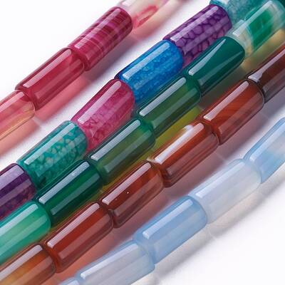 Natural Dyed Agate Beads Strands