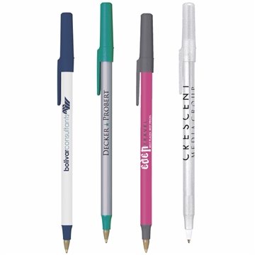 500 Customized BIC Round Stic Pen - Tungsten Carbide