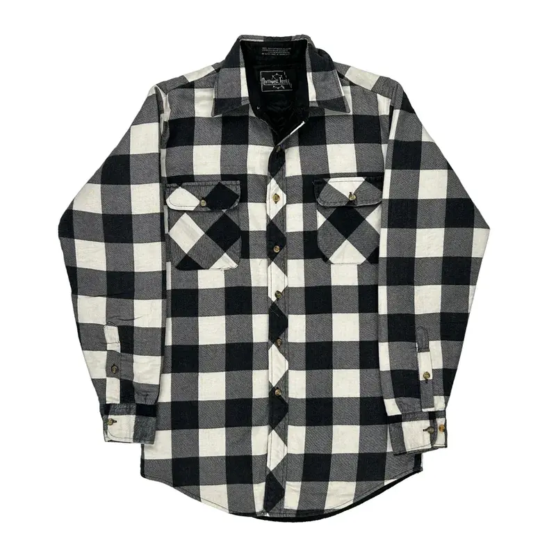 Northwest Territory Checked Flannel Shirt - Small Black & White Cotton Blend