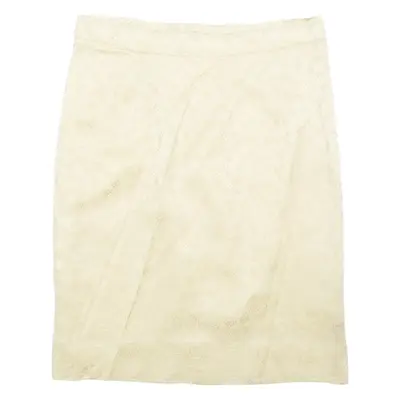 Womens Pencil Skirt Gold Midi Floral M