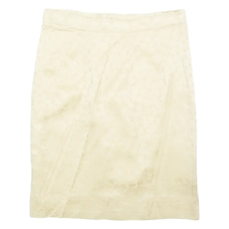 Womens Pencil Skirt Gold Midi Floral M