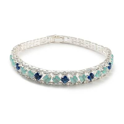 Rack Plating Brass Rhombus Link Bracelet