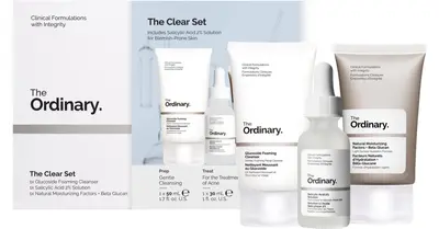 The Ordinary The Clear Gift set cleansing gel 50 ml + face serum 30 ml + moisturizing cream-gel 30 ml