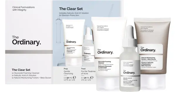 The Ordinary The Clear Gift set cleansing gel 50 ml + face serum 30 ml + moisturizing cream-gel 30 ml