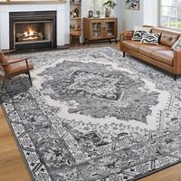 [Black Friday & Cyber Monday] Vintage printed low-pile thin rugs, chenille living room decorative carpet, machine washable ki...