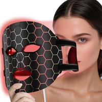LED Silicone Light Facial Mask, Comfort Silicone Red Light LED Face Mask, LED Facial Light Beauty Mask, Rechargeable Silicone...