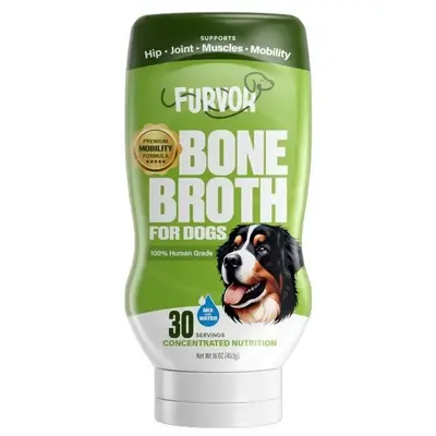 Beef Mobility Support Bone Broth for Dogs - Hip & Joint Support, Glucosamine, Amino Acids, Human Grade Ingredients, Mix with ...