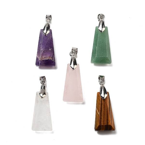Natural Mixed Stone Faceted Pendants