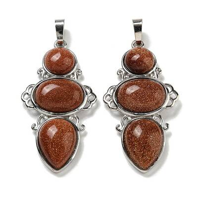 Synthetic Goldstone Pendants