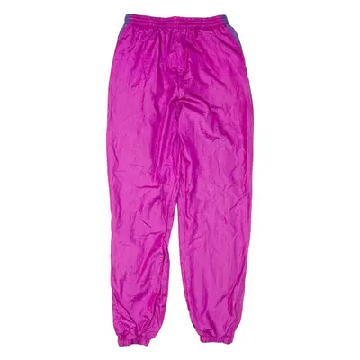 DIADORA Shell Womens Track Pants Pink 90s Nylon Tapered S W26 L30