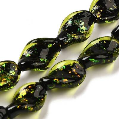Handmade Dichroic Foil Glass Beads Strands