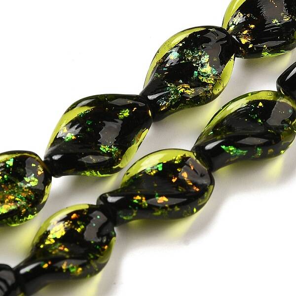 Handmade Dichroic Foil Glass Beads Strands