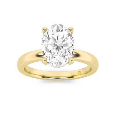 Secret Sparkle Hidden Halo Oval Lab Grown Diamond Engagement Ring | 10K Yellow Gold 1 5/8 CT. TW.