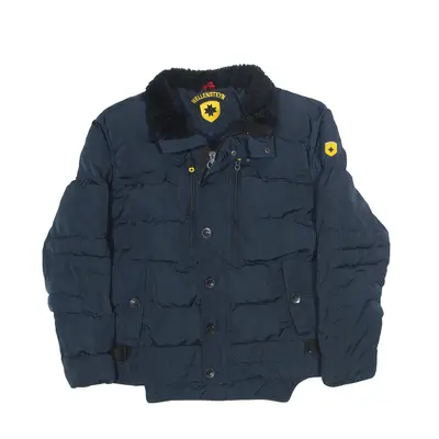 WELLENSTEYN Stardust Fleece Lined Insulated Puffer Coat Blue Mens L