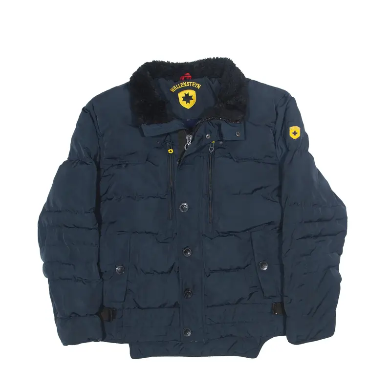 WELLENSTEYN Stardust Fleece Lined Insulated Puffer Coat Blue Mens L