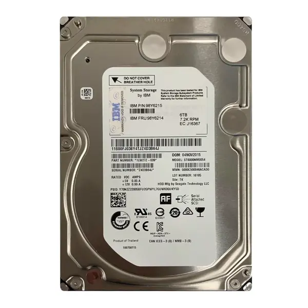 98Y6214 IBM 6TB 12Gb/s SAS 7200 3.5-Inch Hard Drive