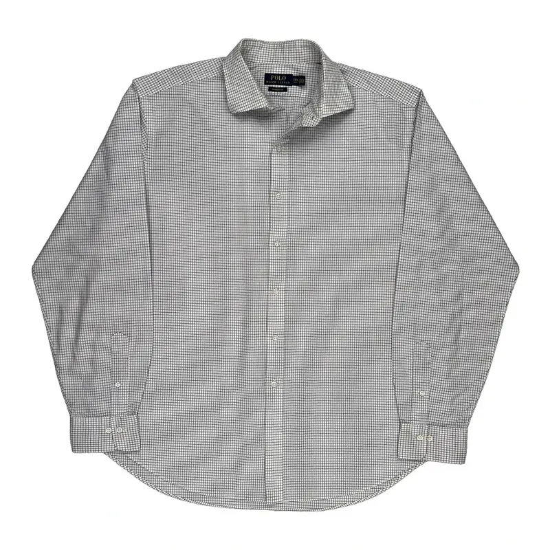 Ralph Lauren Checked Shirt - XL White Cotton | Size: x-large