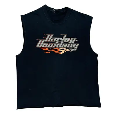 Harley Davidson Graphic Vest - Large Black Cotton