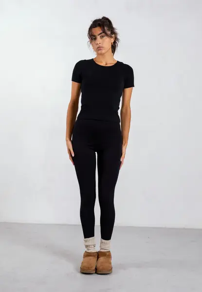 Organic Cotton Leggings, Black | Size: XXXL