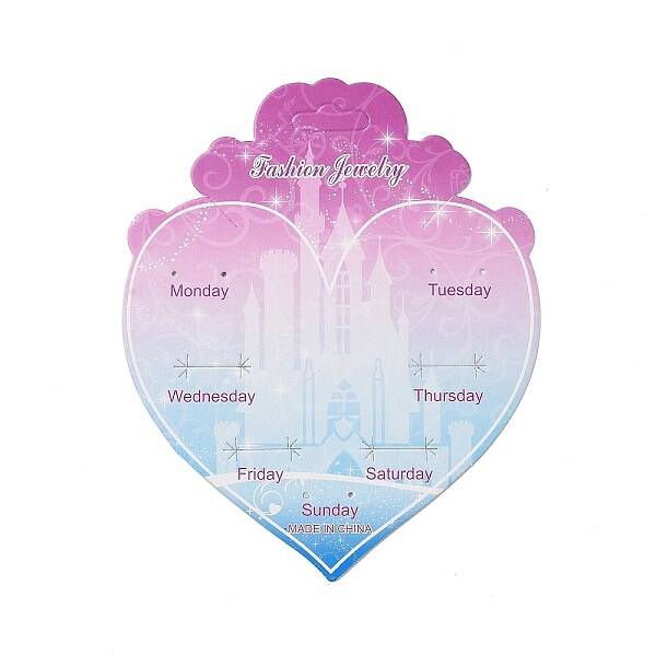Gradient Color Heart Earring Display Cards