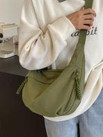 Women's Solid Color Shoulder Bag, Fashionable Nylon Crossbody Bag for Daily Used, Casual Versatile High-quality Daily Trendy ...