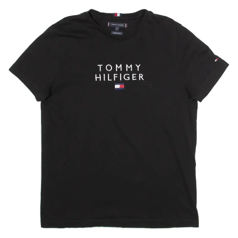 TOMMY HILFIGER Organic Cotton Womens T-Shirt Black M