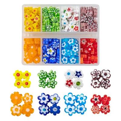 8 Colors Handmade Millefiori Glass Bead Strands
