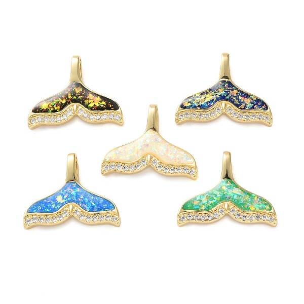 Brass Micro Pave Clear Cubic Zirconia Pendants