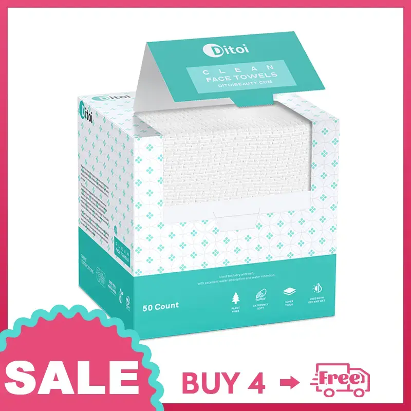 Ditoi Disposable Face Towels for Home Use, Single-Use Towelettes for Daily Cleansing, Thick & Durable Tissues, Hygienic Bathr...