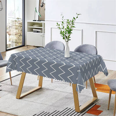 Blue Chevron Pattern Dining Rectangle Tablecloth - Aperturee