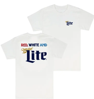 Red White And Miller Lite Logo T-Shirt, 2 Side Shirt, Shades For Everyone, Comfortable Fits, Functional Fashion, Unisex Cotto...