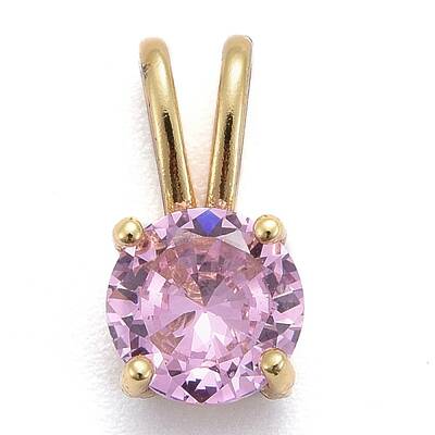 Brass Micro Pave Cubic Zirconia Pendants