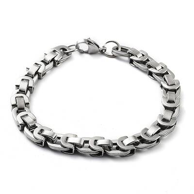 Non-Tarnish 201 Stainless Steel Byzantine Chain Bracelet