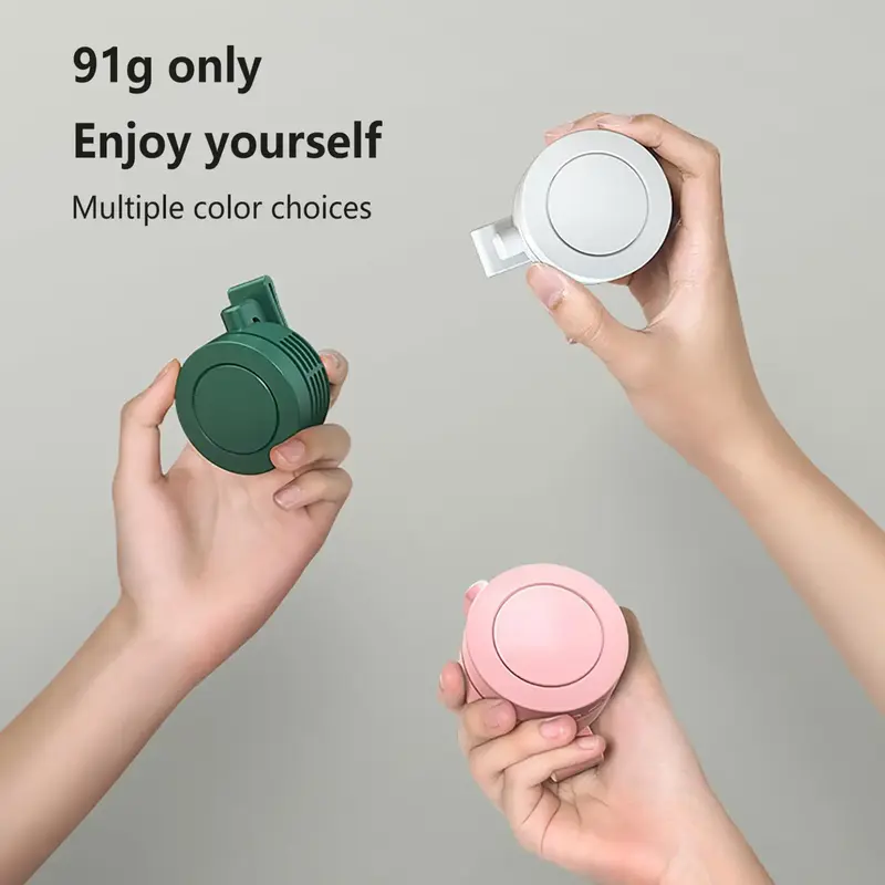 Mini Bladeless Electric Fan, Adjustable 3- speed Suspended Waist Fans, Portable Silent Fan, Rotating BodyFan Suitable for Out...