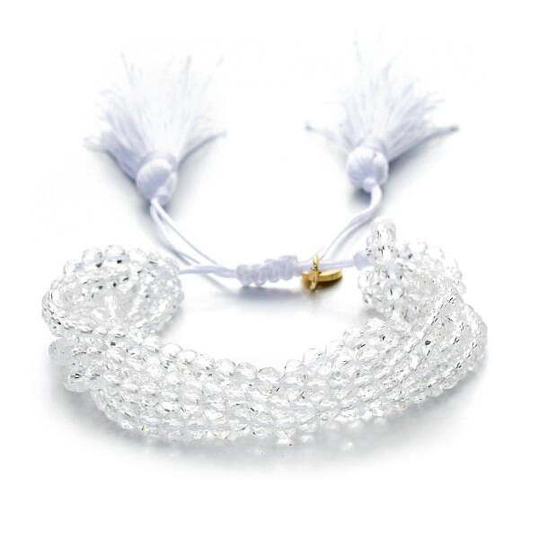 Faceted Glass Braided Bead Bracelets