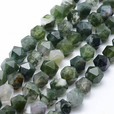 Natural Moss Agate Beads Strands