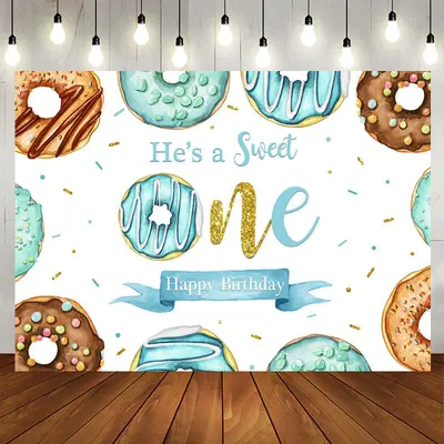 Aperturee Bule Donuts Sweet 1St Birthday Backdrop For Boy