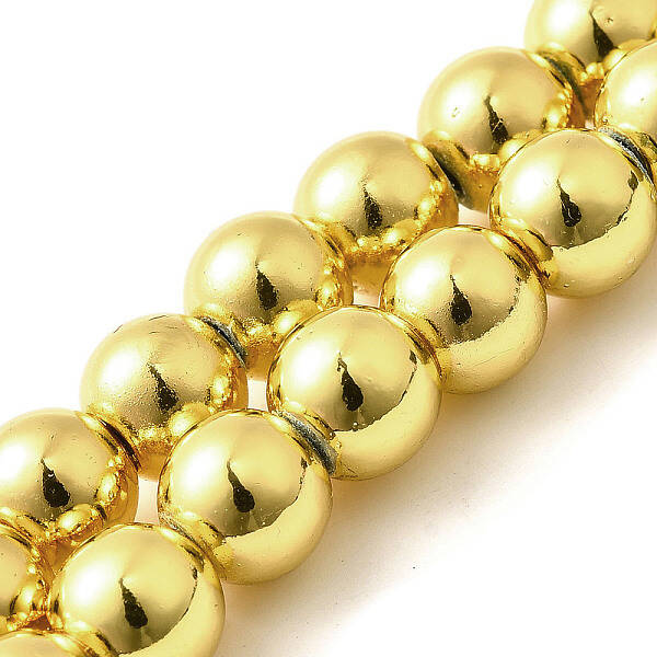 Electroplated Synthetic Magnetic Hematite Beads Strands
