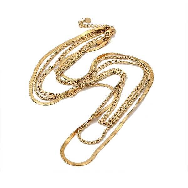 Stainless Steel Chains Three Layers Necklaces