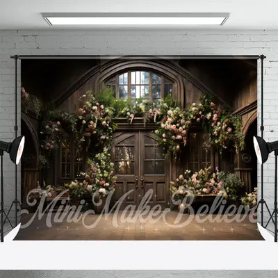 Vintage House Floral Birthday Cake Smash Backdrop - Aperturee