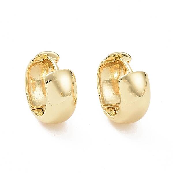 Brass Thick Hoop Earrings for Women