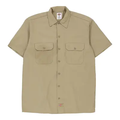Dickies Short Sleeve Shirt - Medium Beige Polyester Blend