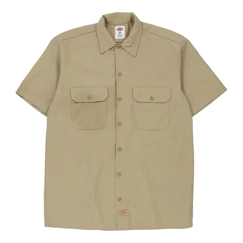 Dickies Short Sleeve Shirt - Medium Beige Polyester Blend