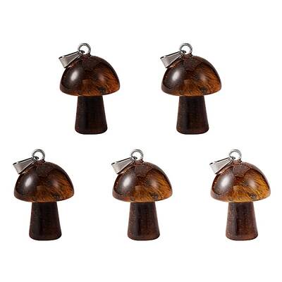 5Pcs Natural Tiger Eye Pendants
