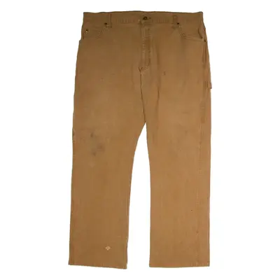 DICKIES Workwear Carpenter Mens Canvas Trousers Brown Regular Straight W40 L30