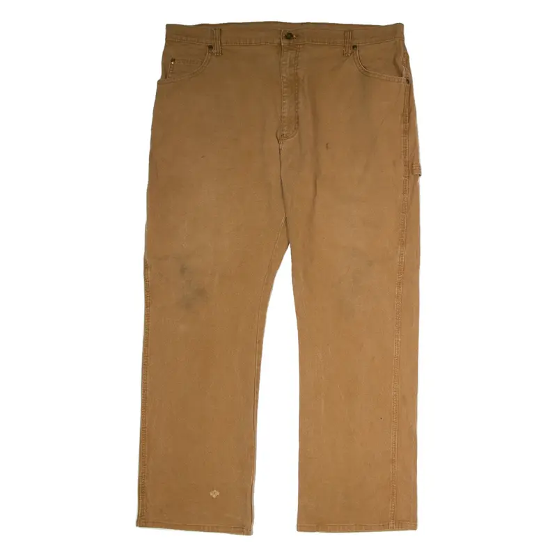 DICKIES Workwear Carpenter Mens Canvas Trousers Brown Regular Straight W40 L30