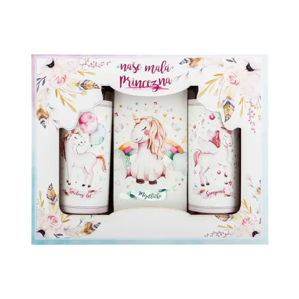 Bohemia Gifts & Cosmetics Unicorn Baby Bath Gift Set Baby Shampoo 100ml + Gentle Shower Gel 100ml + Solid Soap 100g