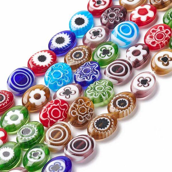 Handmade Millefiori Glass Lampwork Beads Strands