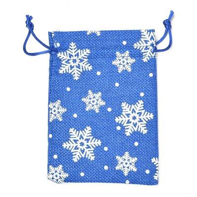 Christmas Themed Burlap Packing Pouches
