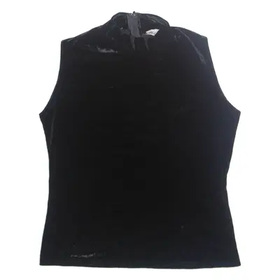 FASHQUE Womens Vest Black High Neck Sleeveless 90s S